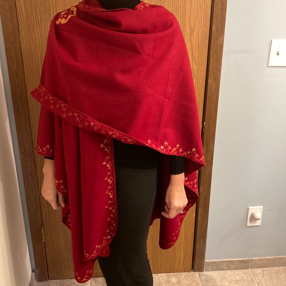 Red wool cape